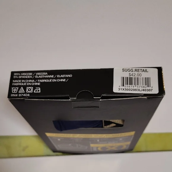 2xist Luxe No Show Brief - Navy Blue With Black Waistband  Gold Accents 3 Pack - Picture 7 of 7